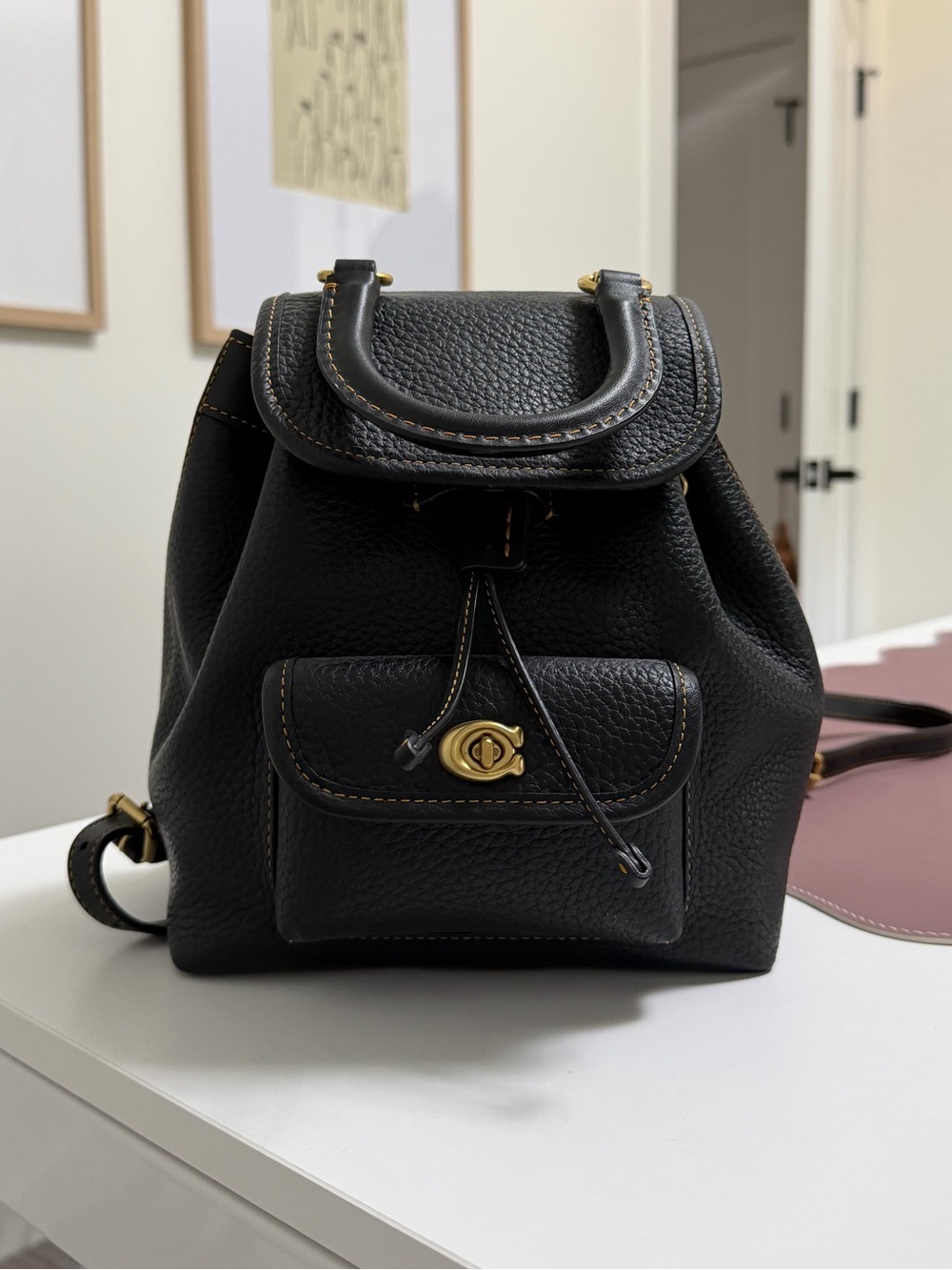 Coach Riya Backpack 21 – Black Leather – Style CH789